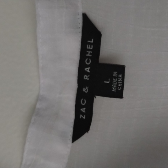 Women's dress shirt size Large, Zac & Rachel brand, yellow,white,orange color - Picture 2 of 3